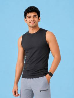 LYCOT - Charcoal Men Quick-Dry Mesh Vest