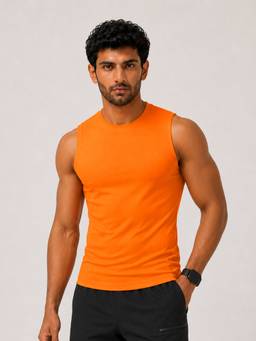 LYCOT - Orange Men Quick-Dry Mesh Vest