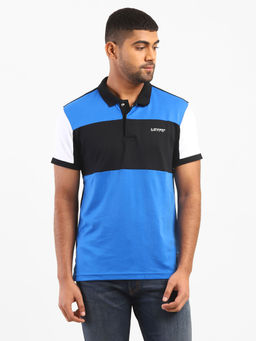 Levi's - Men Black Blue Polo T-shirt