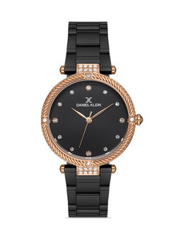 Daniel Klein - Black Color Stainless Steel Strap Watch for Women DK.1.13125-6