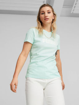 Puma - Ess V-Neck Womens Green T-Shirt