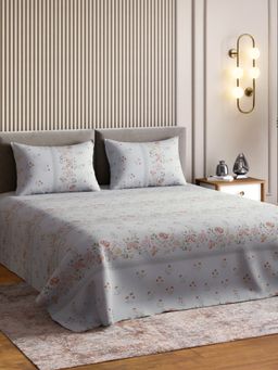 Haus & Kinder - Signature 100% Ringspun Cotton King Flat Bedsheet, Rosabelle Garden, Multi-color