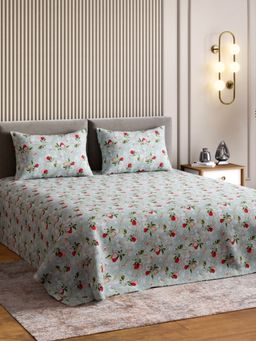 Haus & Kinder - Signature Combed 210 Tc King Flat Bedsheet, Fabled Fig, Multi-color