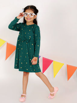 The Mom Store - Jingle Jolly Girls Christmas Casual Dress