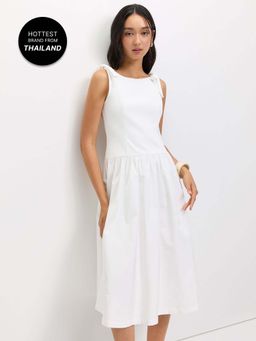 Pomelo - Tie Shoulder Dress - Off-White