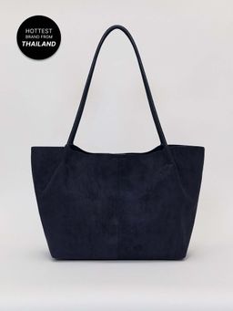 Pomelo - Suede Tote Bag - Navy