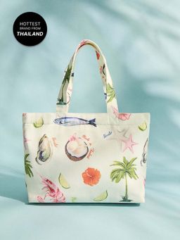 Pomelo - Graphic Print Tote Bag - Ivory