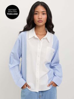 Pomelo - Colorblock Button-Up Shirt - Multi Color