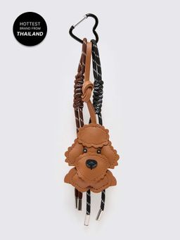 Pomelo - Poodle Dog Silhouette Padded Bag Charm with Braided Rope Strap