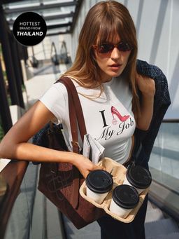Pomelo - Graphic Crop Tee - White