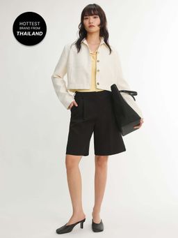 Pomelo - Cropped Tweed Jacket - Ivory