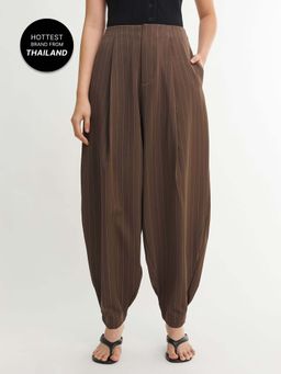 Pomelo - Tailored Straight Leg Pants - Brown