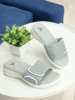 Carlton London - Women Sky Blue Color Comfortable Slip On Sliders