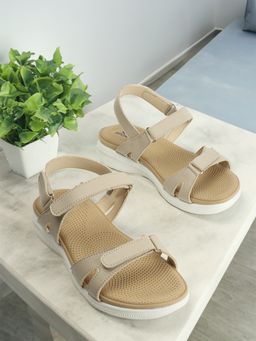 Carlton London - Women Beige Color Comfortable Backstrap Sandals