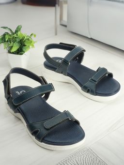 Carlton London - Women Navy Blue Color Comfortable Backstrap Sandals