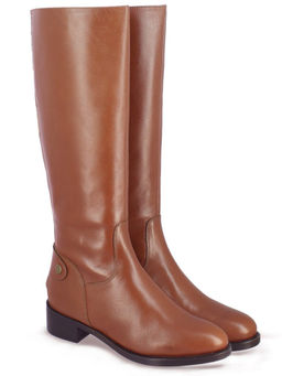 Saint G - Women Tan Stretch Suede Leather Knee High Boots