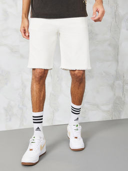 Styli - Regular Fit Denim Shorts With Fray Hem Detail