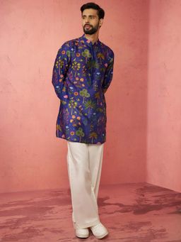 Vastramay - Blue Muslin Regular Full Sleeves Kurta With Pyjama
