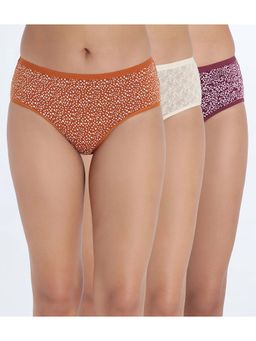 Zivame - Multicolour Medium Rise Full Coverage Hipster (Pack Of 3)