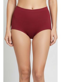 Zivame - Maroon High Rise Full Coverage Tummy Tucker Hipster