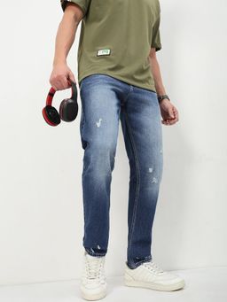 SHOWOFFFF - Men Blue Solid Straight Fit Jeans