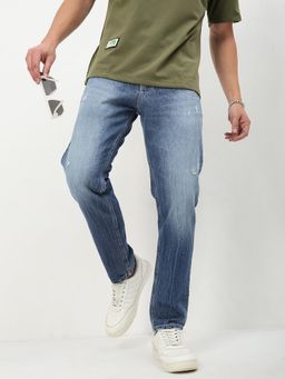 SHOWOFF - Men Blue Solid Straight Fit Jeans