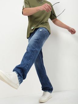 SHOWOFFFF - Men Blue Solid Straight Fit Jeans