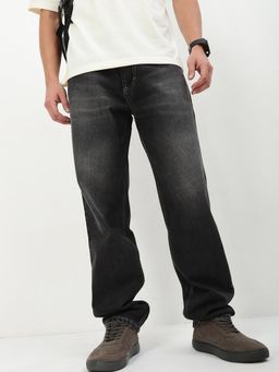 SHOWOFF - Men Grey Solid Straight Fit Jeans