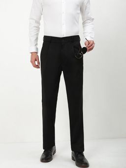 SHOWOFF - Men Black Solid Formal Trouser