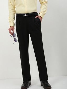 SHOWOFF - Men Black Solid Formal Trouser