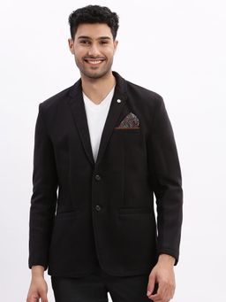 SHOWOFF - Men Black Solid Single Breasted Blazer