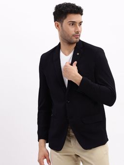 SHOWOFF - Men Black Solid Single Breasted Blazer