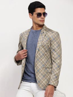 SHOWOFF - Men Brown Printed Single Breasted Blazer