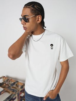 SHOWOFF - Men White Solid T-Shirt