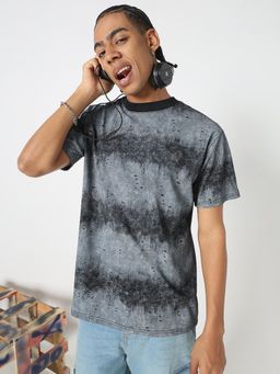 SHOWOFF - Men Grey Tie and Dye T-Shirt