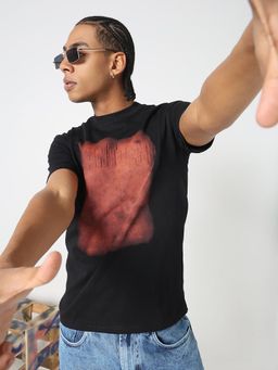 SHOWOFF - Men Black Printed T-Shirt