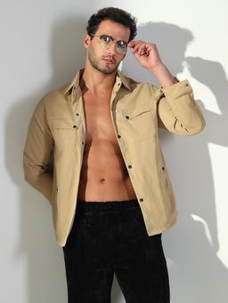 SHOWOFFFF - Edition Men's Solid Khaki Shacket