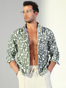 SHOWOFFFF - Edition Men's Typography Grey Shacket