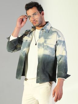 SHOWOFF - Edition Men's Tie and Dye Blue Shacket