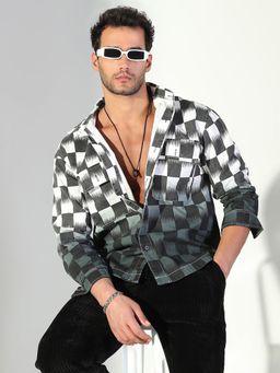 SHOWOFF - Edition Men's Geometric Grey Shacket