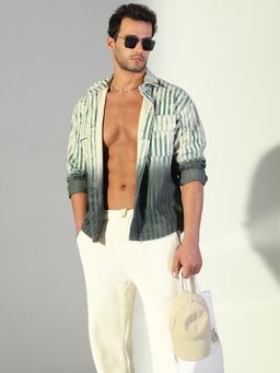 SHOWOFF - Edition Men's Striped Green Shacket