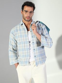SHOWOFF - Edition Men's Checked Blue Shacket