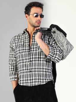 SHOWOFF - Edition Men's Geometric Black Shacket