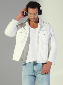 SHOWOFF - Edition Men's Solid White Shacket