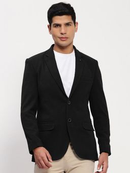 SHOWOFF - Men Black Solid Single Breasted Blazer
