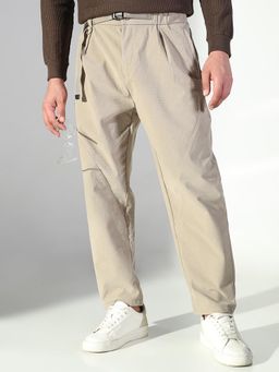 SHOWOFF - Men Beige Solid Trouser
