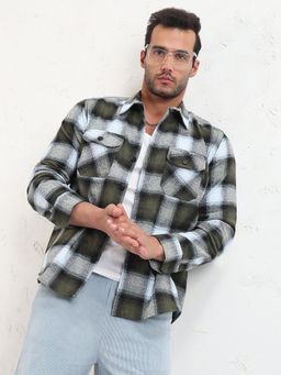 SHOWOFF - Men Multi Checked Slim Fit Shacket