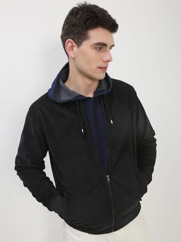 SHOWOFF - Men Black Solid Sweatshirt