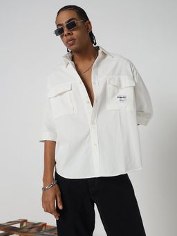 SHOWOFF - Edition Men White Solid Oversized Shirt