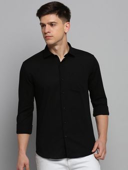 SHOWOFF - Men Black Solid Slim Fit Shirt